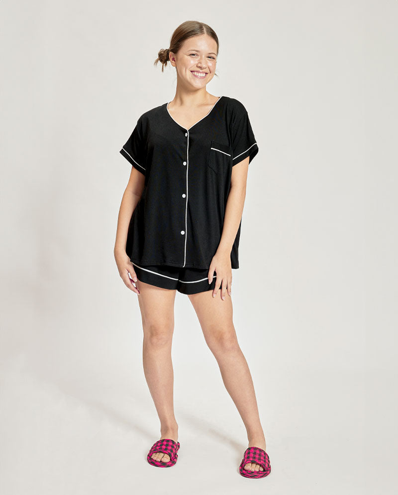 IC GURL - Lovely Short Modal Black Pajama