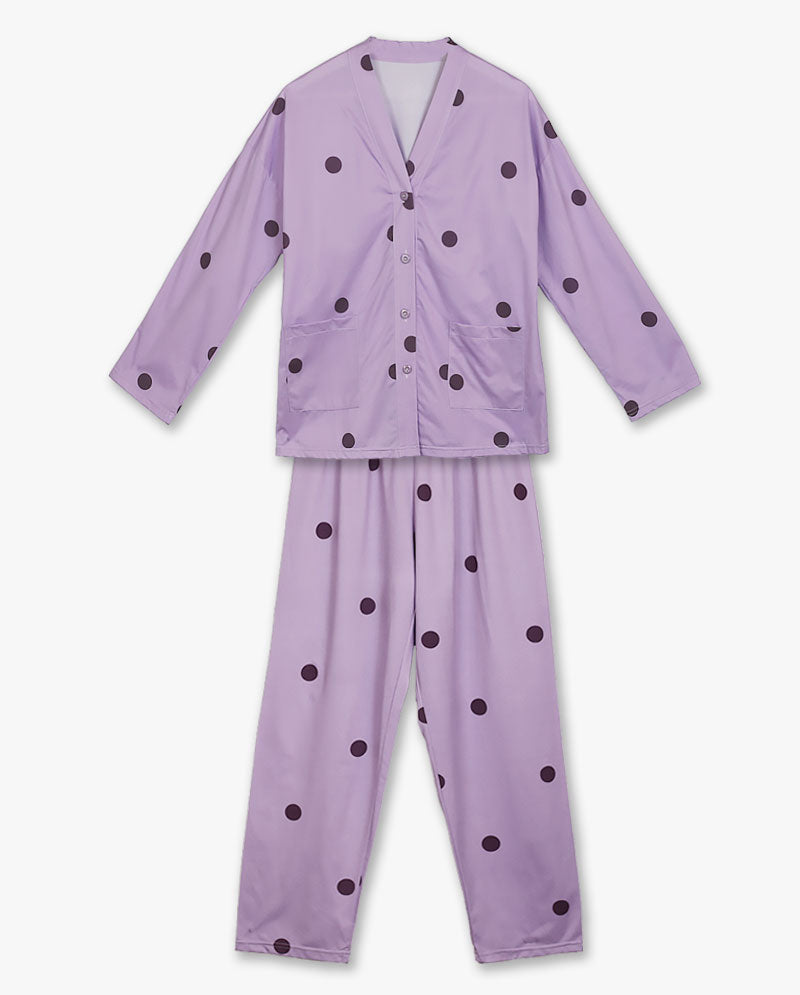 IC GURL -  Polka dots Cotton Long Sleeves Pajama