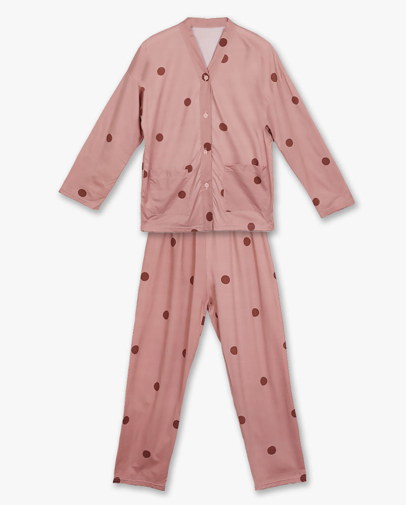 IC GURL -  Polka dots Cotton Long Sleeves Pajama