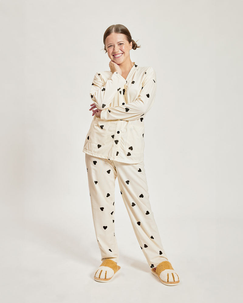 IC GURL - Cute Heart Cotton Long Sleeves Pajama