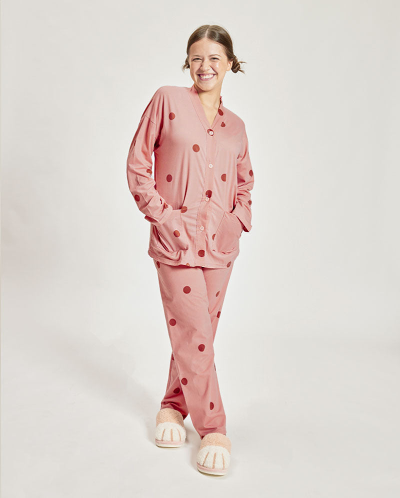 IC GURL -  Polka dots Cotton Long Sleeves Pajama