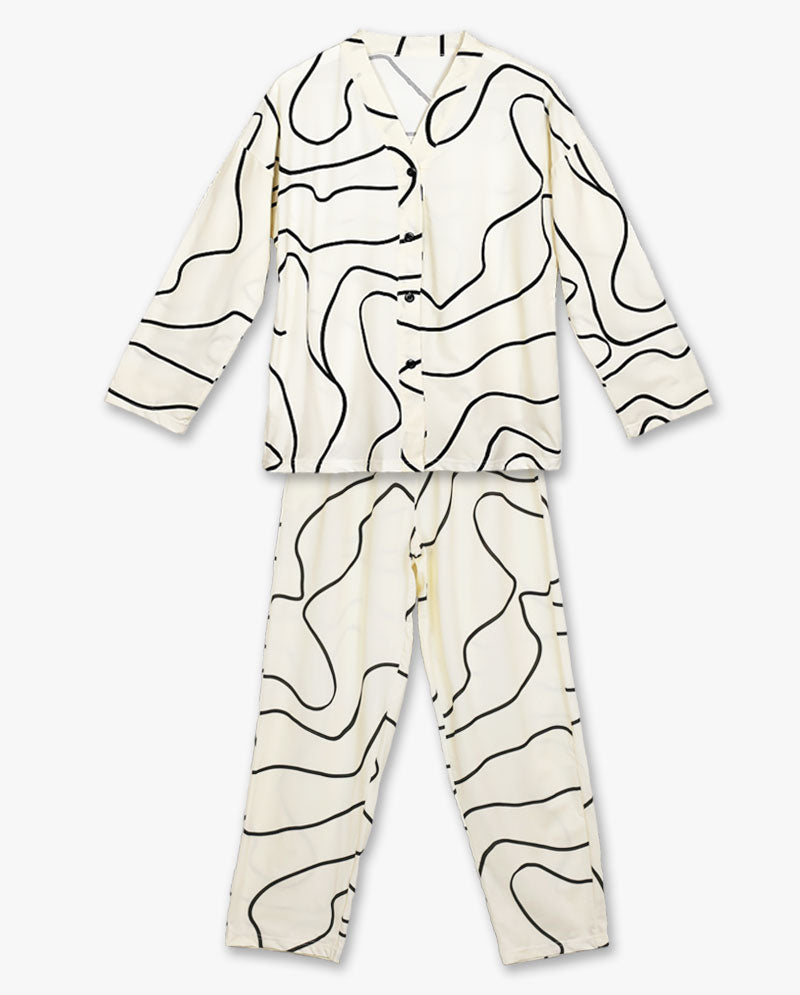IC GURL - Wavy Cotton Long Sleeves Pajama