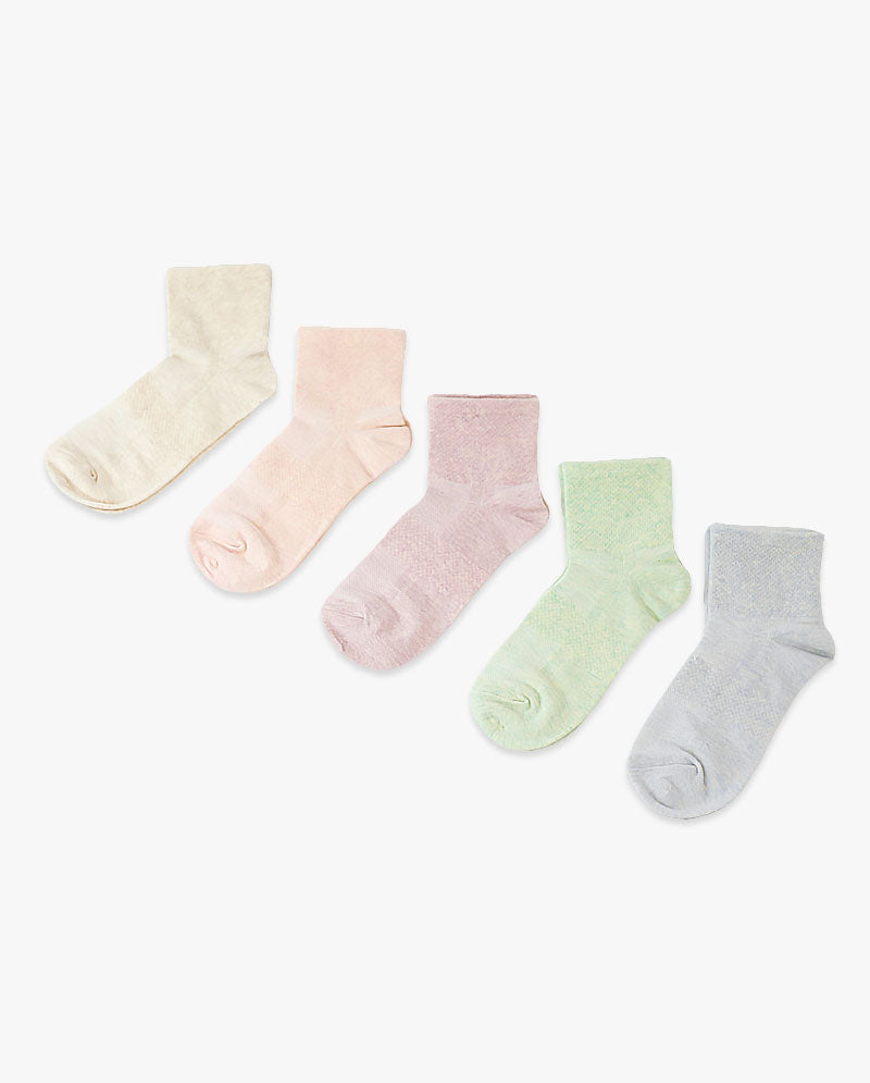 The Hat Depot - Well-ventilated Cotton Women Socks Set 5 pcs