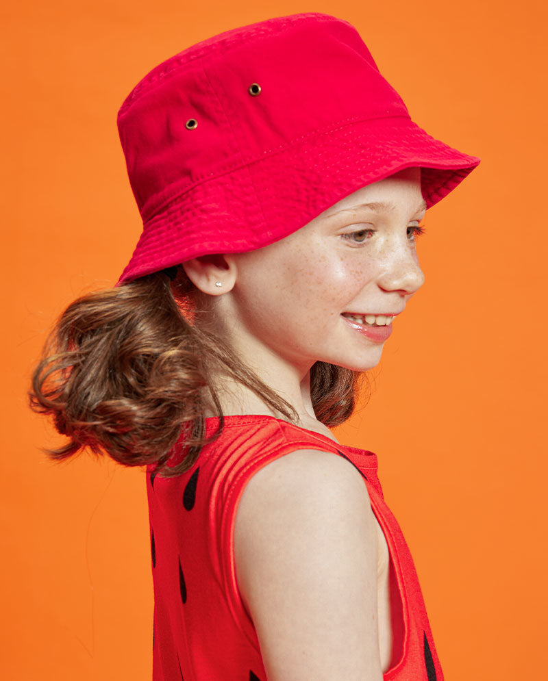 The Hat Depot Kids - Washed Cotton Packable Bucket Travel Hat