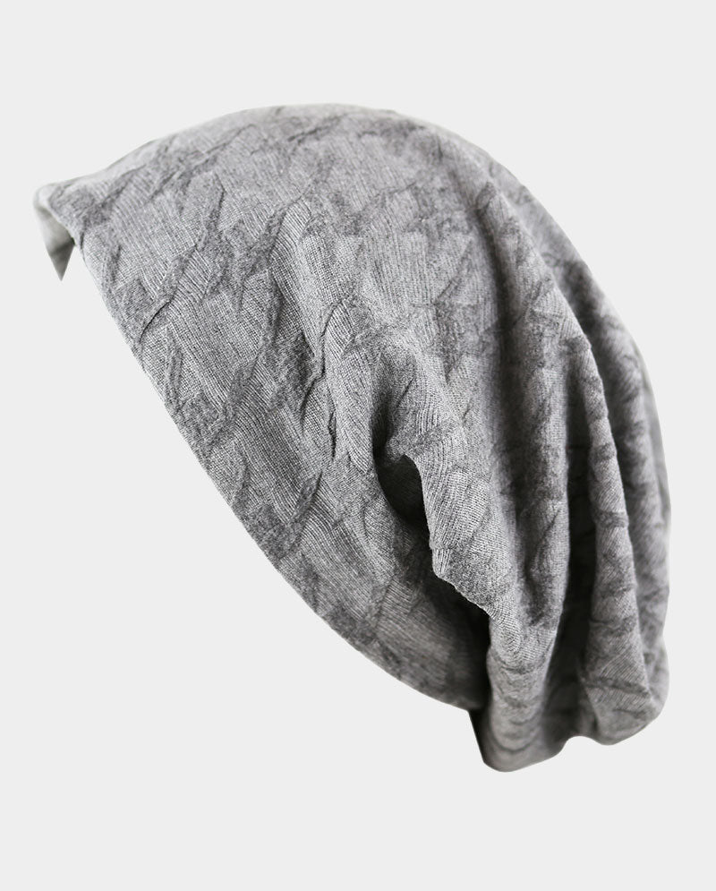 Baggy Cotton Knit Beanie w/ Fleece Interior