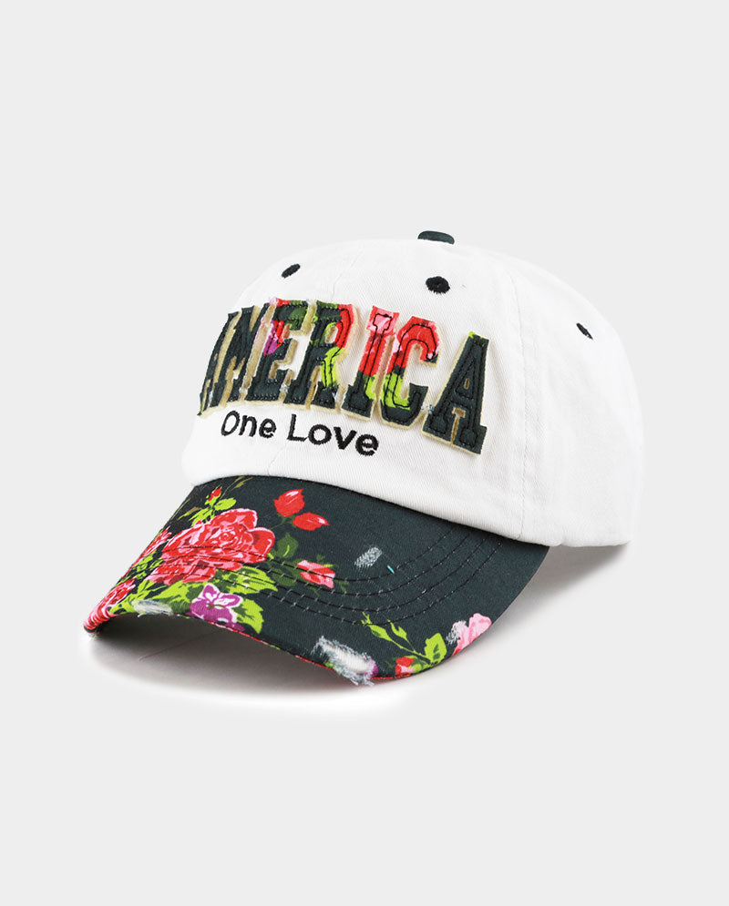 USA / America Embroidery Classic Cotton Adjustable Baseball Hat