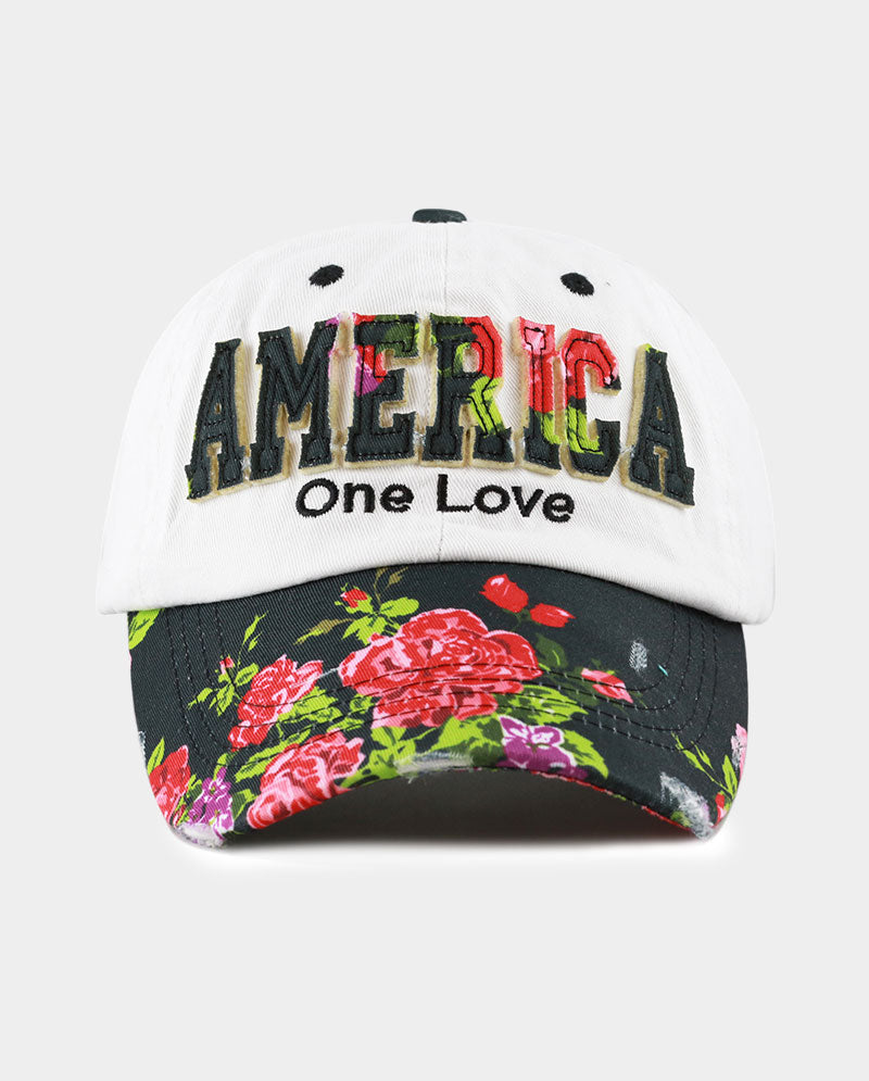 USA / America Embroidery Classic Cotton Adjustable Baseball Hat
