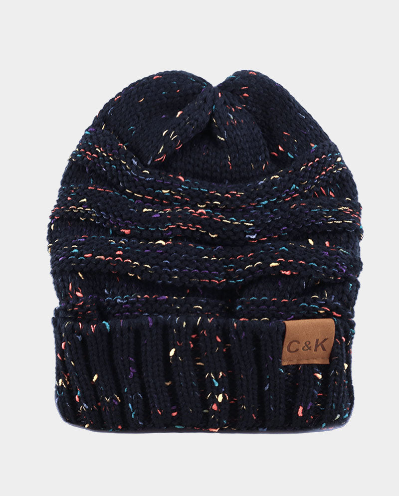 Acrylic Knit Beanie & Scarf Set – 100% Acrylic, Flecked Texture