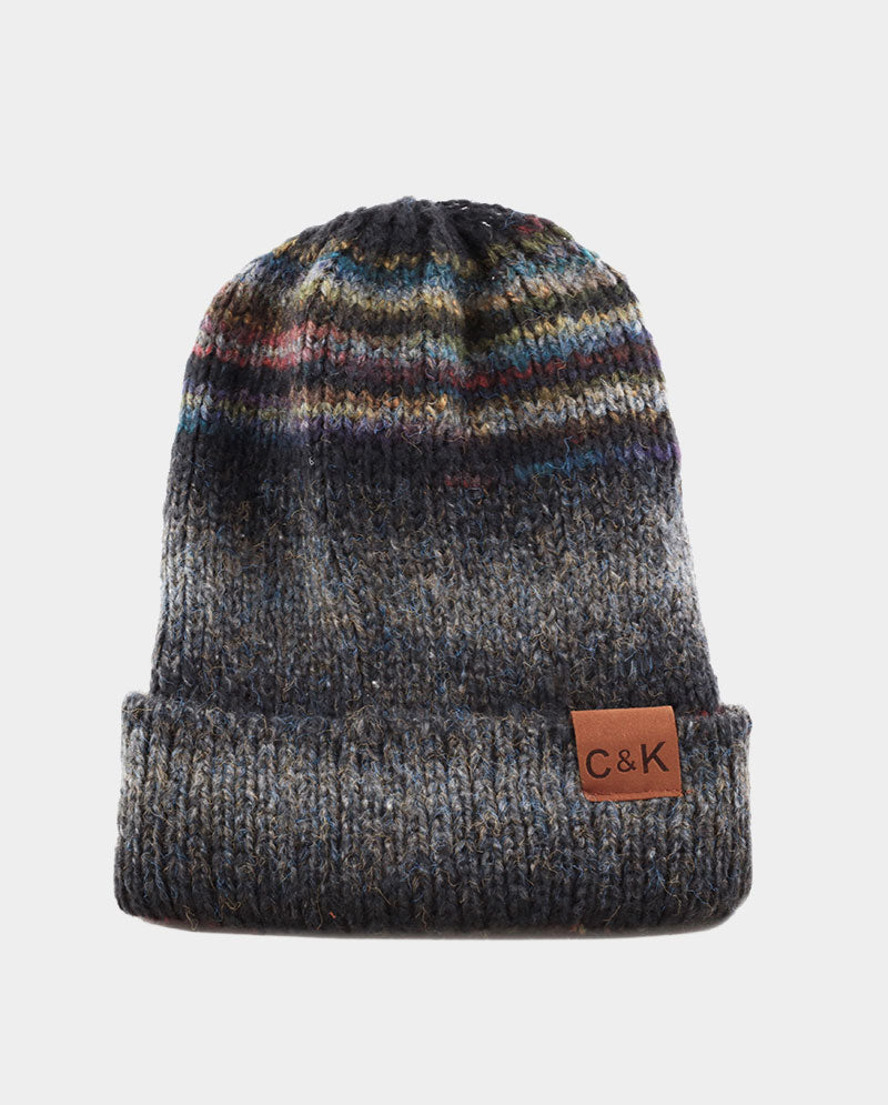 Acrylic Knit Beanie & Scarf Set – 100% Acrylic, Triple-Stripe Knit Design