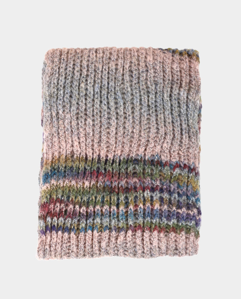 Acrylic Knit Beanie & Scarf Set – 100% Acrylic, Triple-Stripe Knit Design