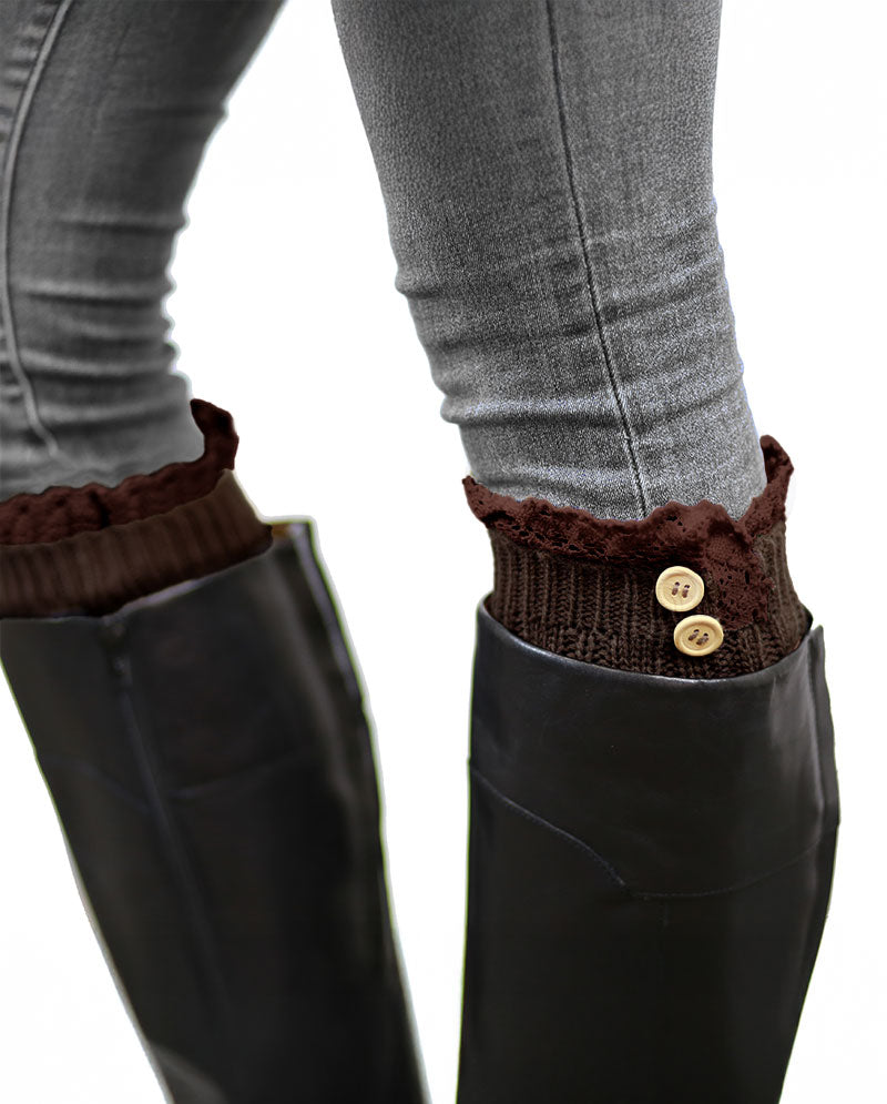 Short Women's Knit Boot Topper Leg Warmer