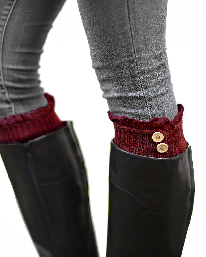 Short Women's Knit Boot Topper Leg Warmer