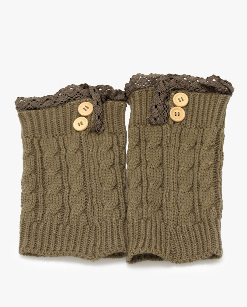 Short Women's Knit Boot Topper Leg Warmer