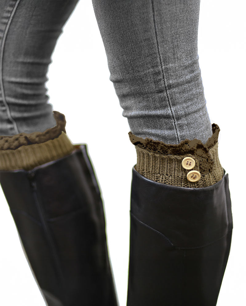 Short Women's Knit Boot Topper Leg Warmer