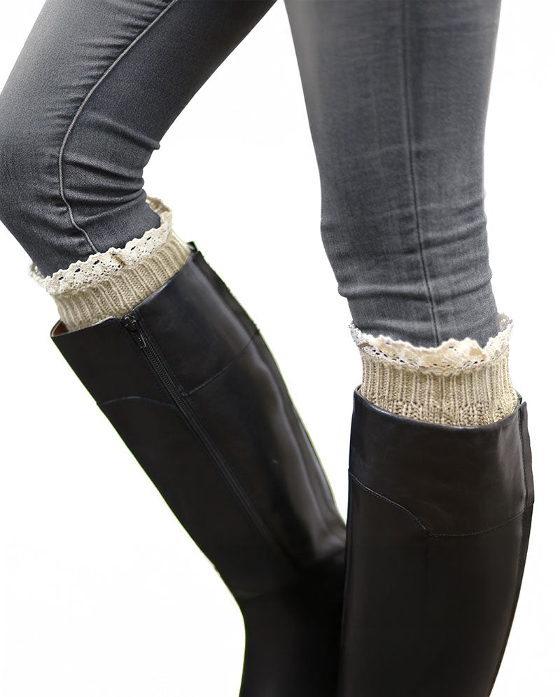 Short Women's Knit Boot Topper Leg Warmer