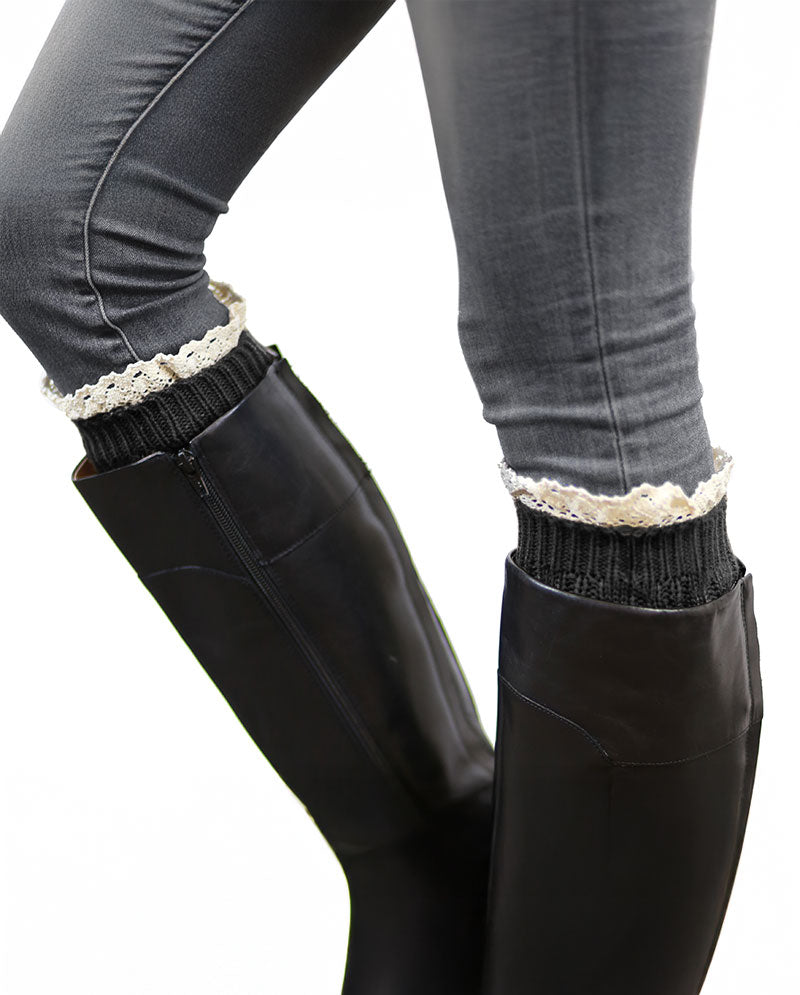 Short Women's Knit Boot Topper Leg Warmer