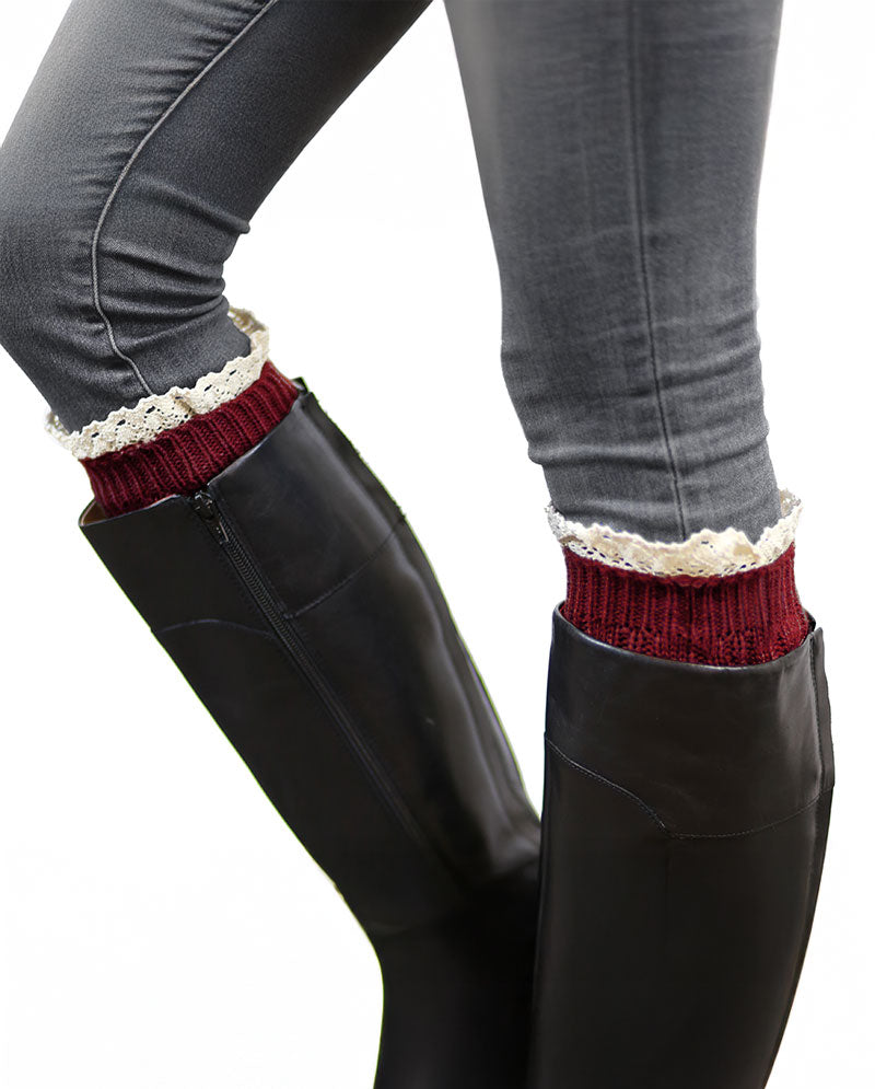 Short Women's Knit Boot Topper Leg Warmer