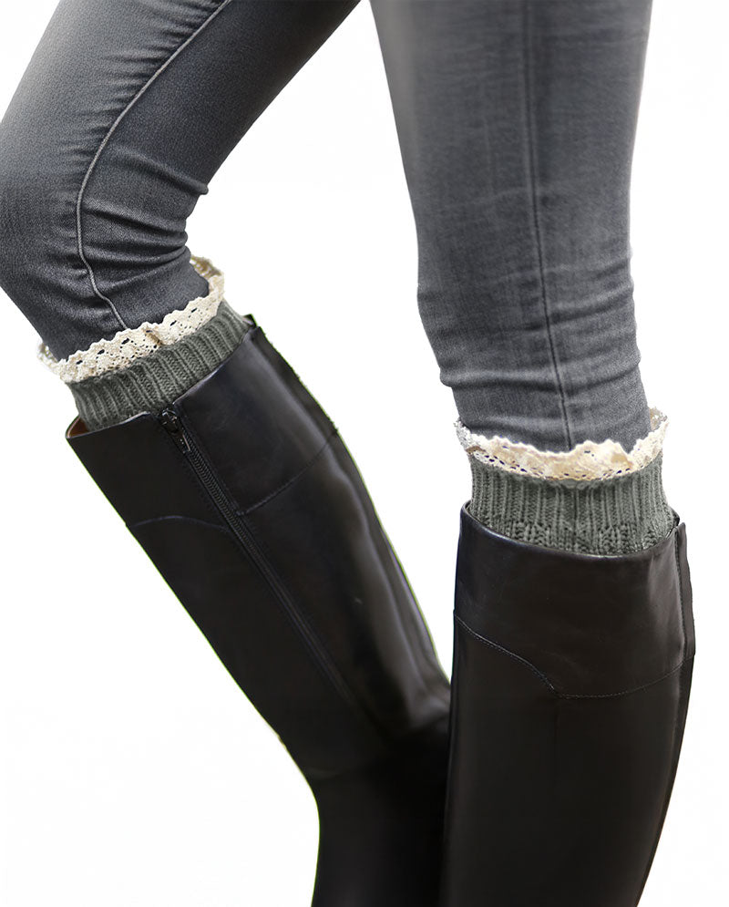 Short Women's Knit Boot Topper Leg Warmer