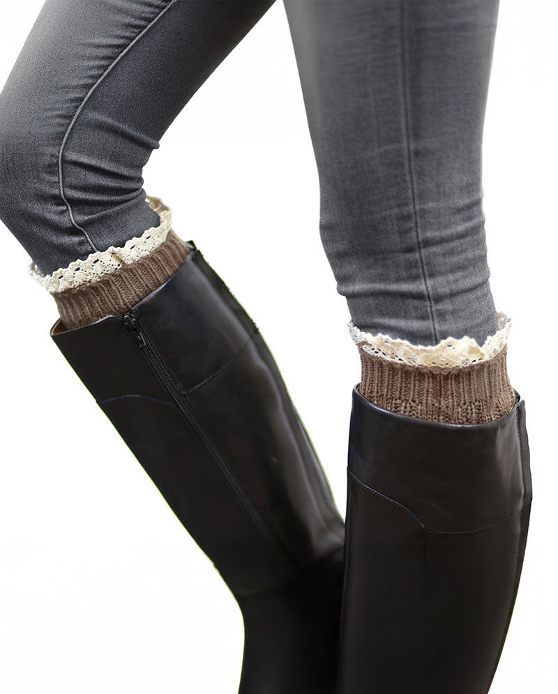 Short Women's Knit Boot Topper Leg Warmer