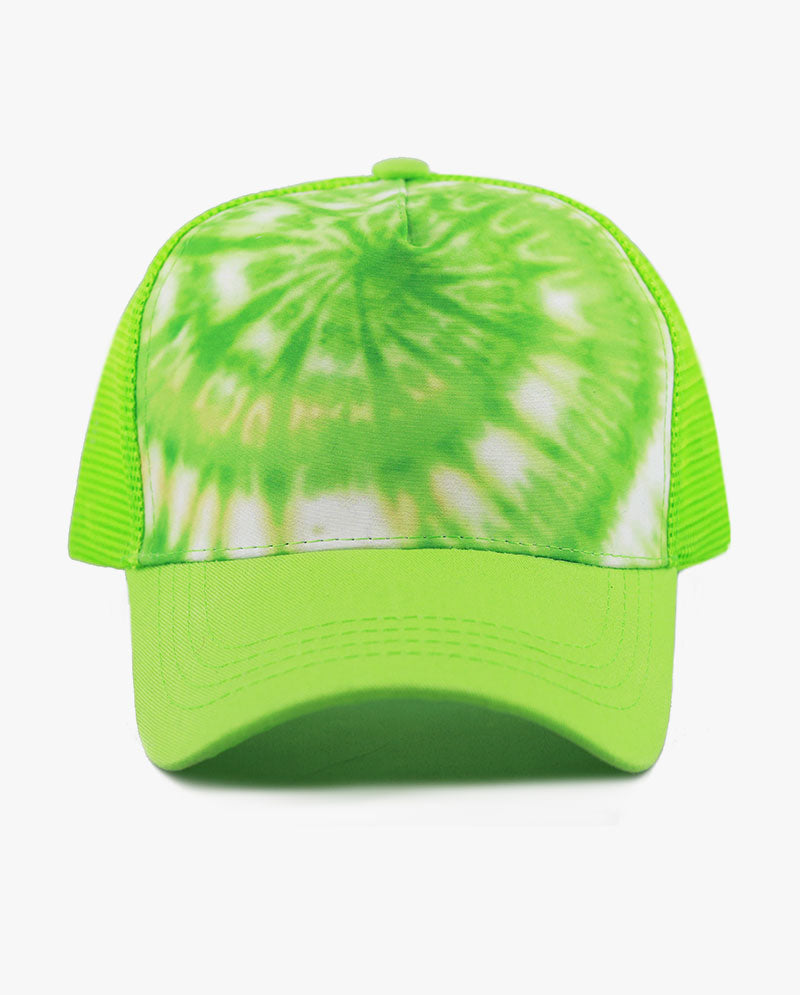 Tie Dye Print Mesh Back Snapback Trucker Cap