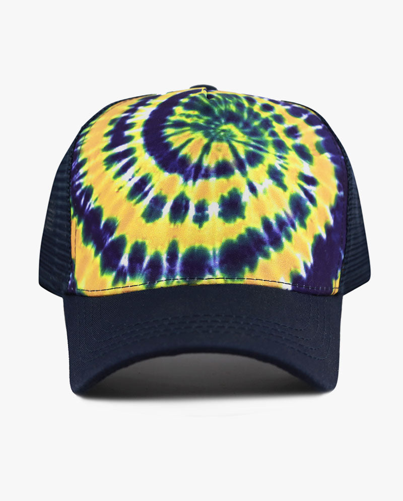 Tie Dye Print Mesh Back Snapback Trucker Cap