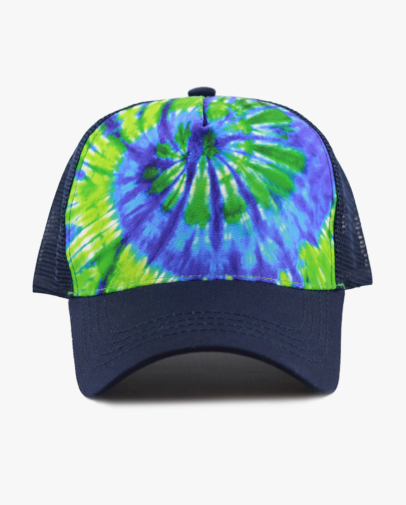 Tie Dye Print Mesh Back Snapback Trucker Cap
