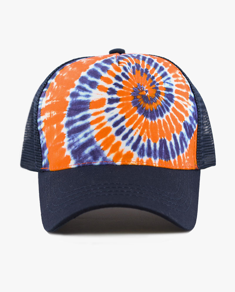 Tie Dye Print Mesh Back Snapback Trucker Cap
