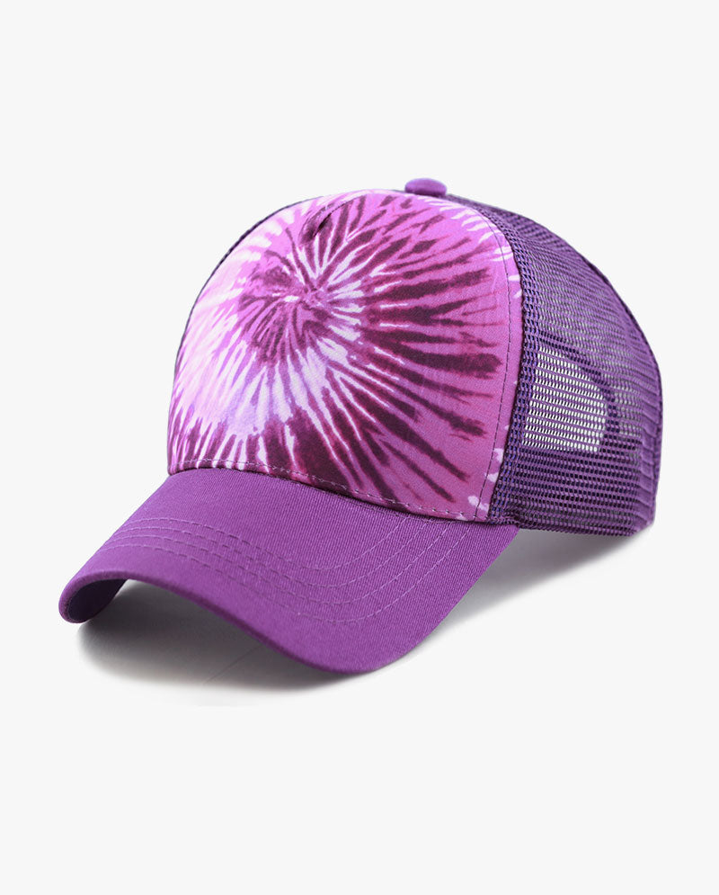 Tie Dye Print Mesh Back Snapback Trucker Cap