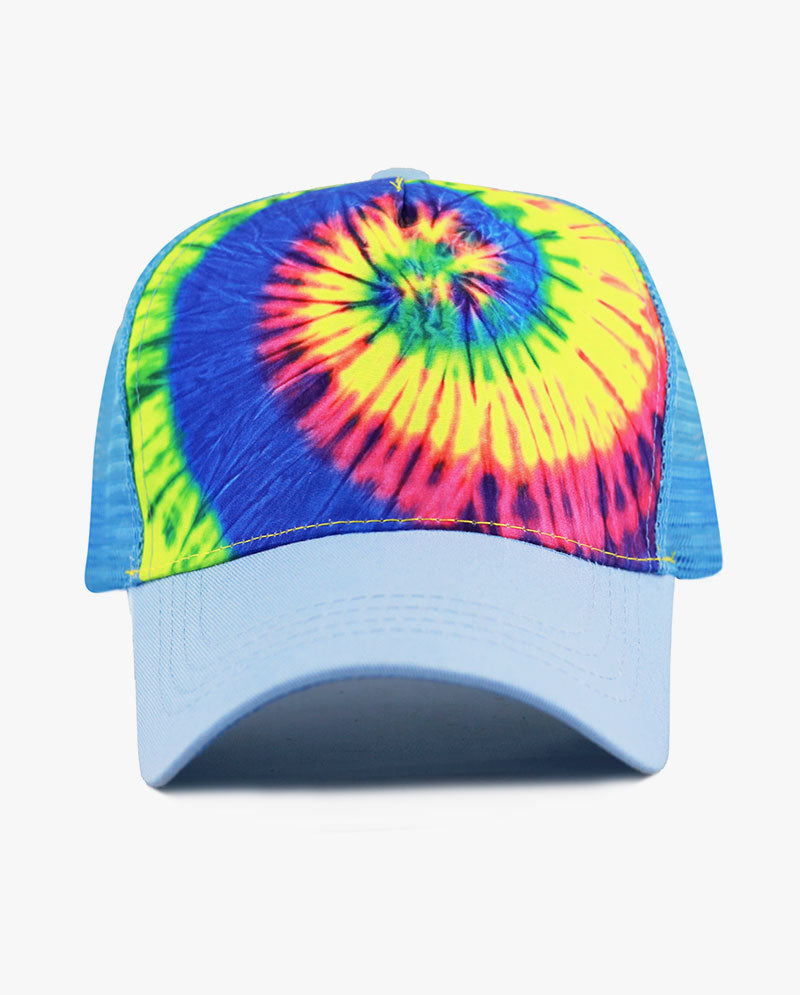 Tie Dye Print Mesh Back Snapback Trucker Cap