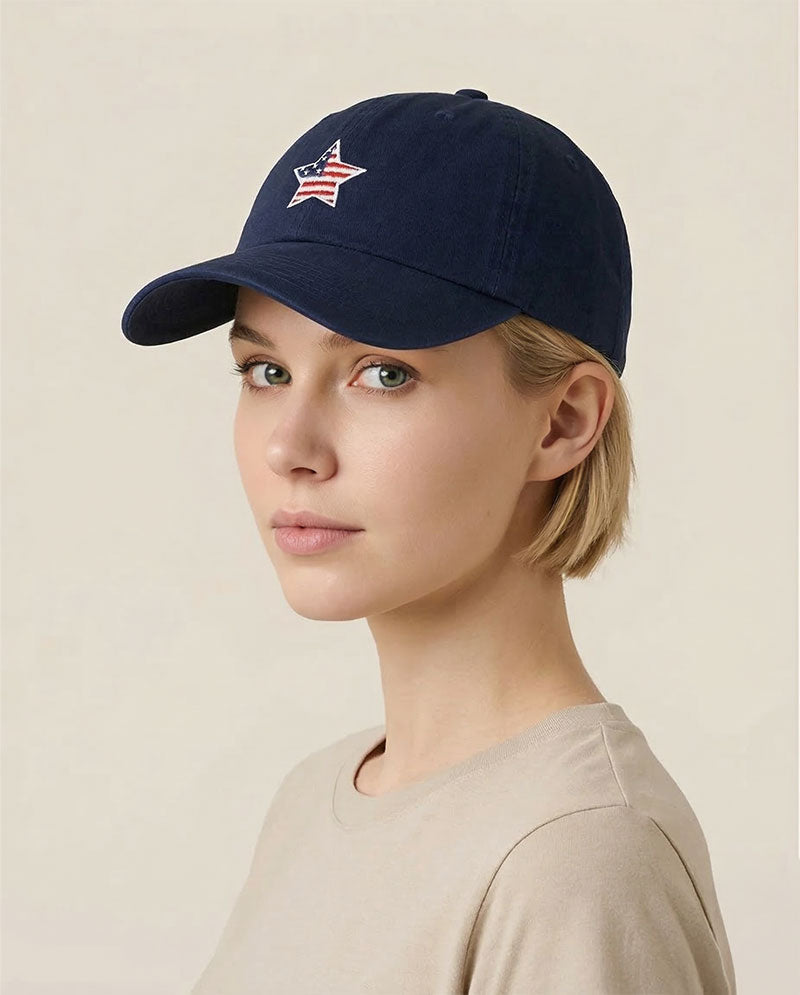 The Hat Depot - USA Star Flag Embroidered Baseball Cap