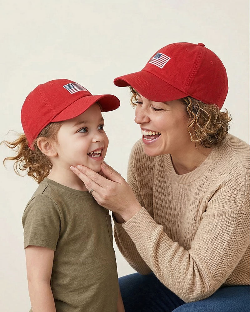 The Hat Depot Kids - Embroidered USA Flag Baseball Cap