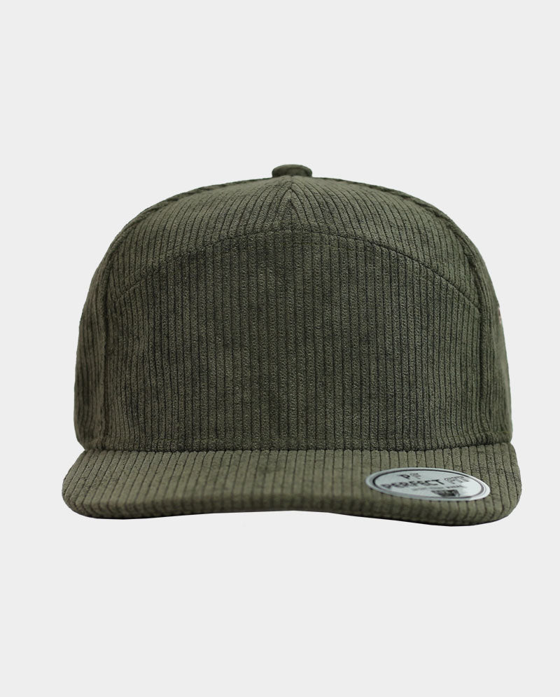 Corduroy Structured 7-Panel Snapback Cap
