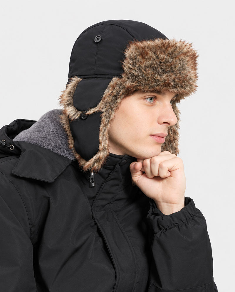 The Hat Depot - Plain Faux Fur Aviator Trapper