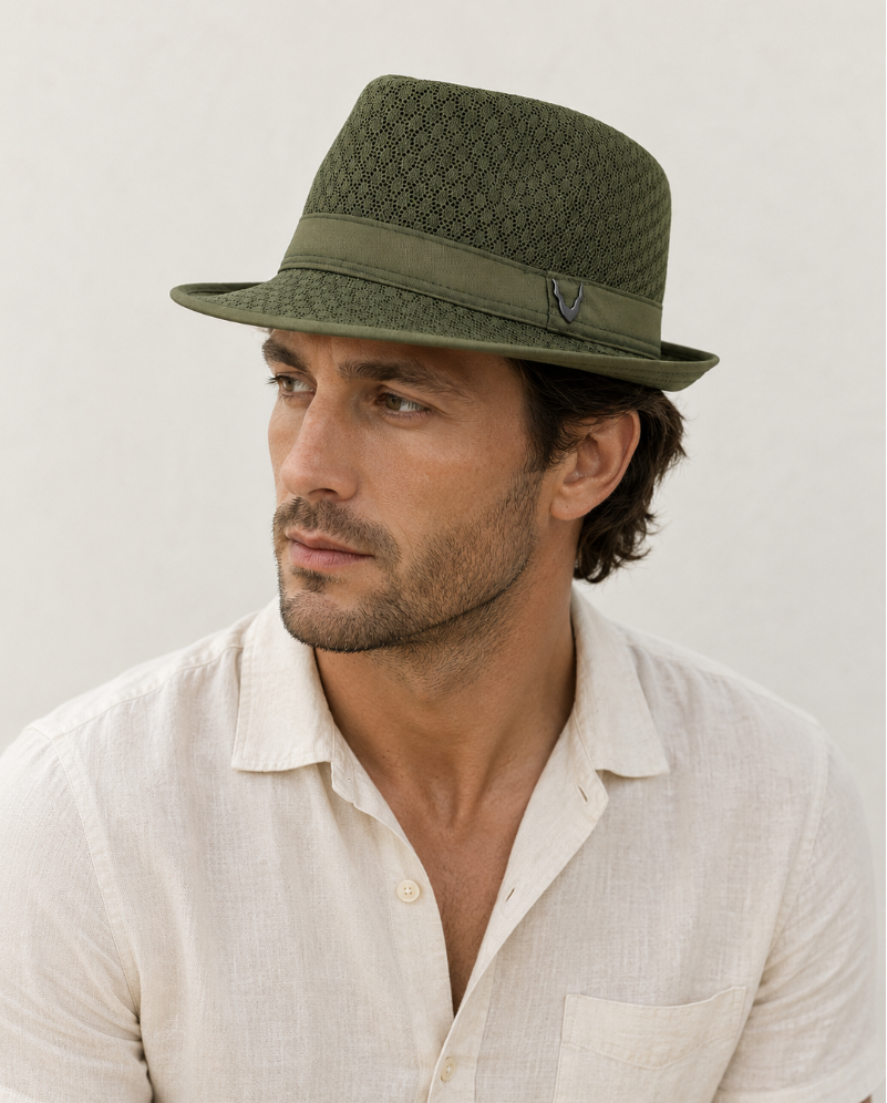 Black Horn - Lightweight Cool Soft Crushable Mesh Fedora