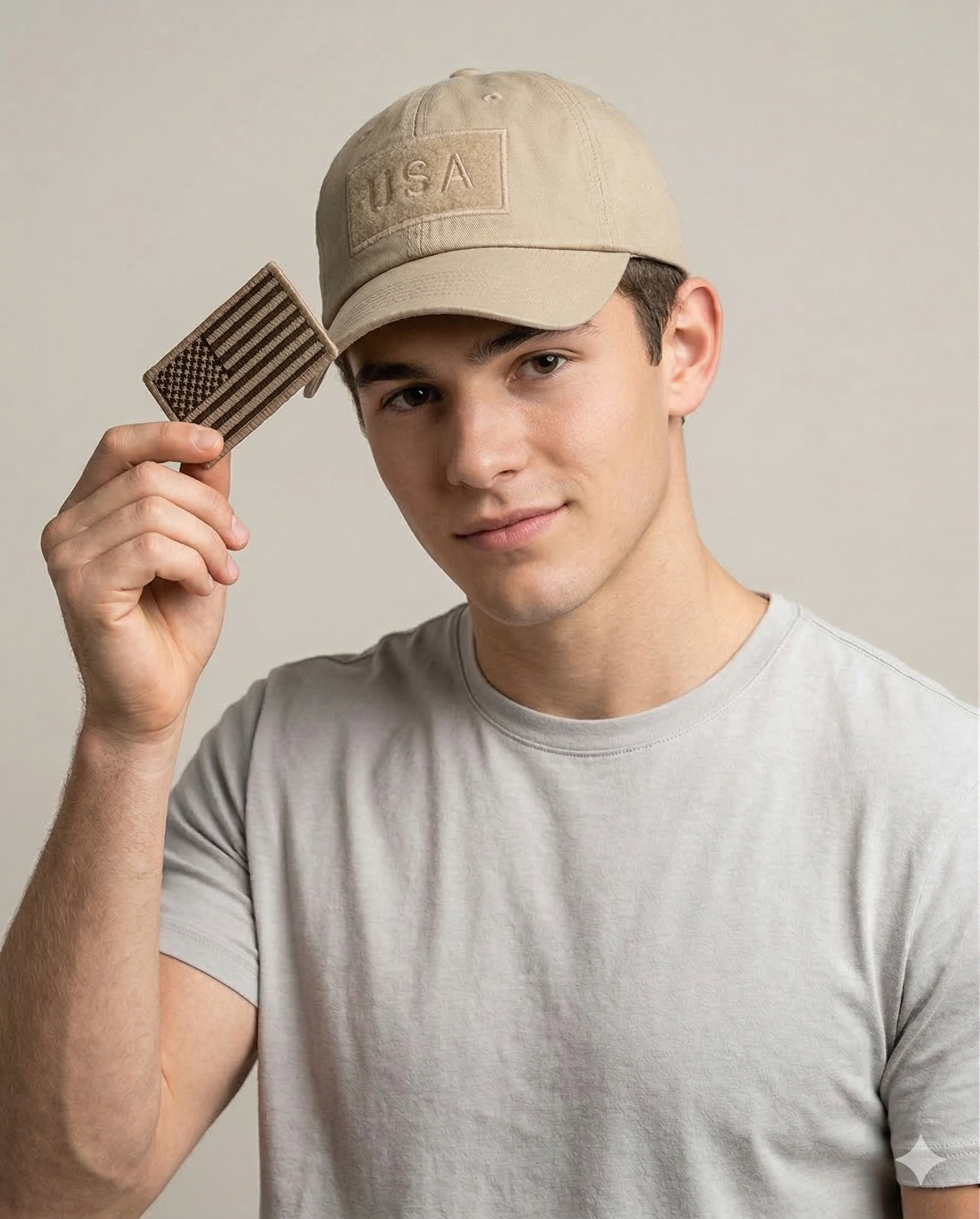 The Hat Depot - Pigment Low Profile USA flag Patch Baseball Cap