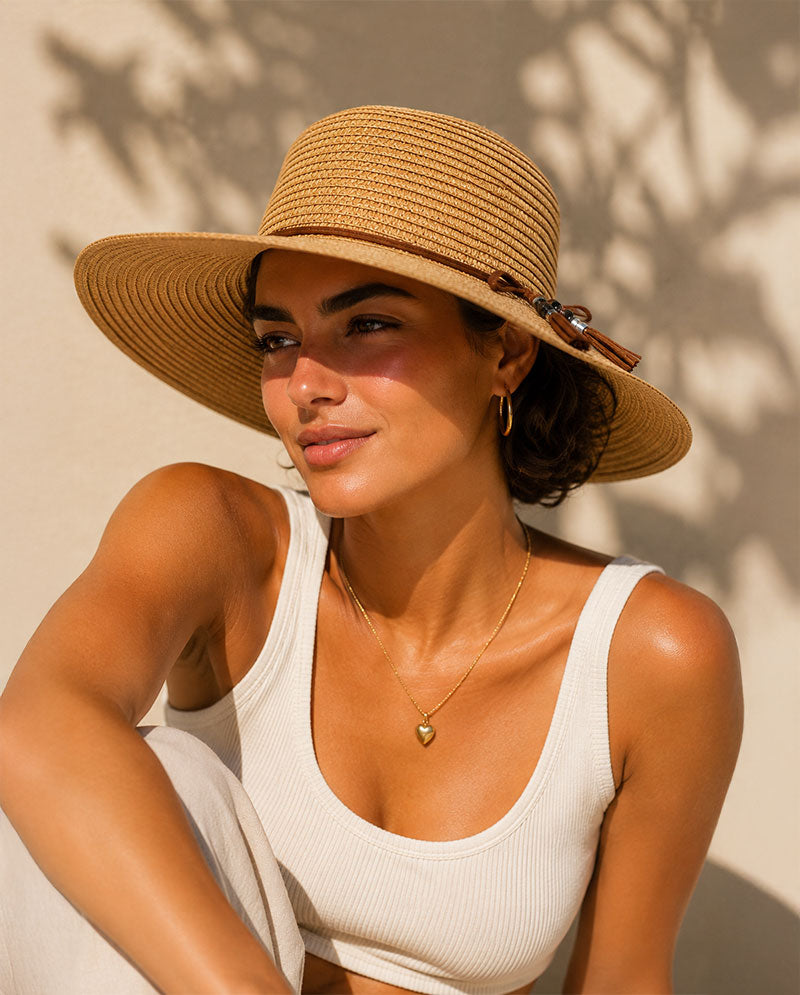 The Hat Depot - Wide Nature Straw Style Beach Sun Hat