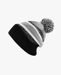 The Hat Depot Kids - Cuffed Pom Pom Stripe Knit Slouch Beanie