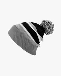 The Hat Depot Kids - Cuffed Pom Pom Stripe Knit Slouch Beanie