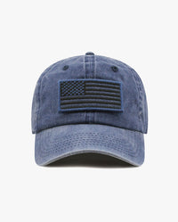 The Hat Depot - Pigment Low Profile USA flag Patch Baseball Cap