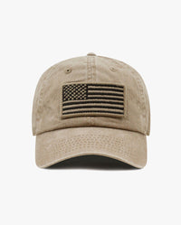 The Hat Depot - Pigment Low Profile USA flag Patch Baseball Cap