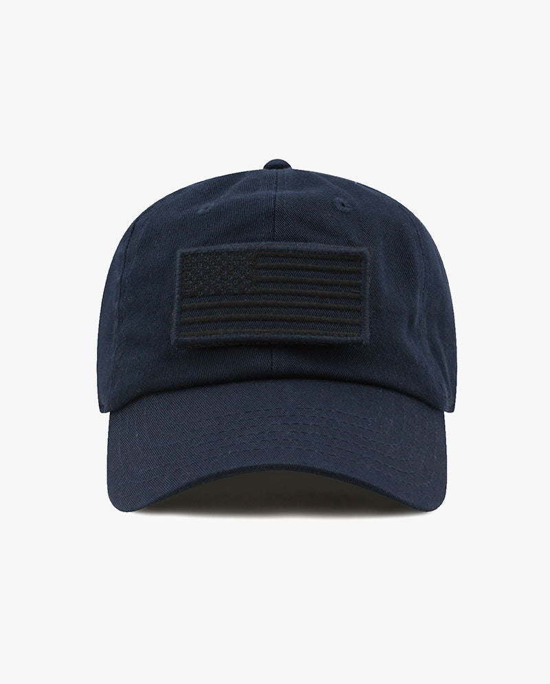 The Hat Depot - Cotton Low Profile USA flag Patch Baseball Cap