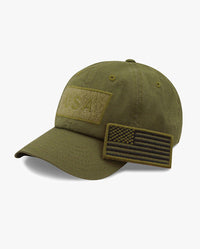 The Hat Depot - Cotton Low Profile USA flag Patch Baseball Cap