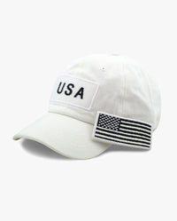 The Hat Depot - Cotton Low Profile USA flag Patch Baseball Cap