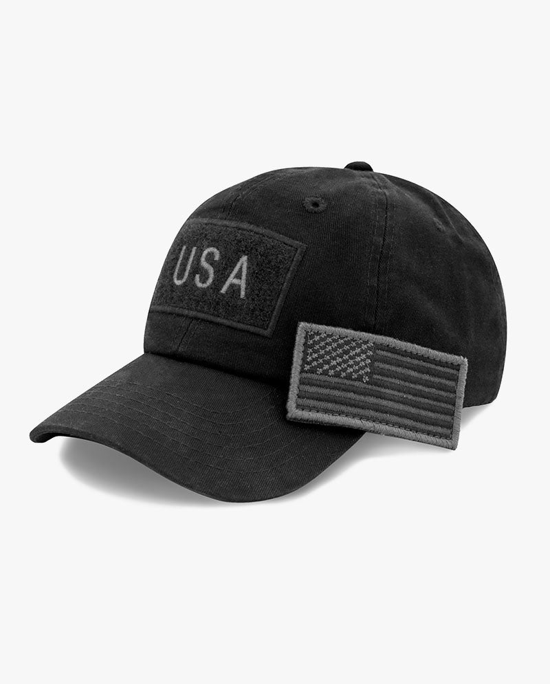 The Hat Depot - Cotton Low Profile USA flag Patch Baseball Cap