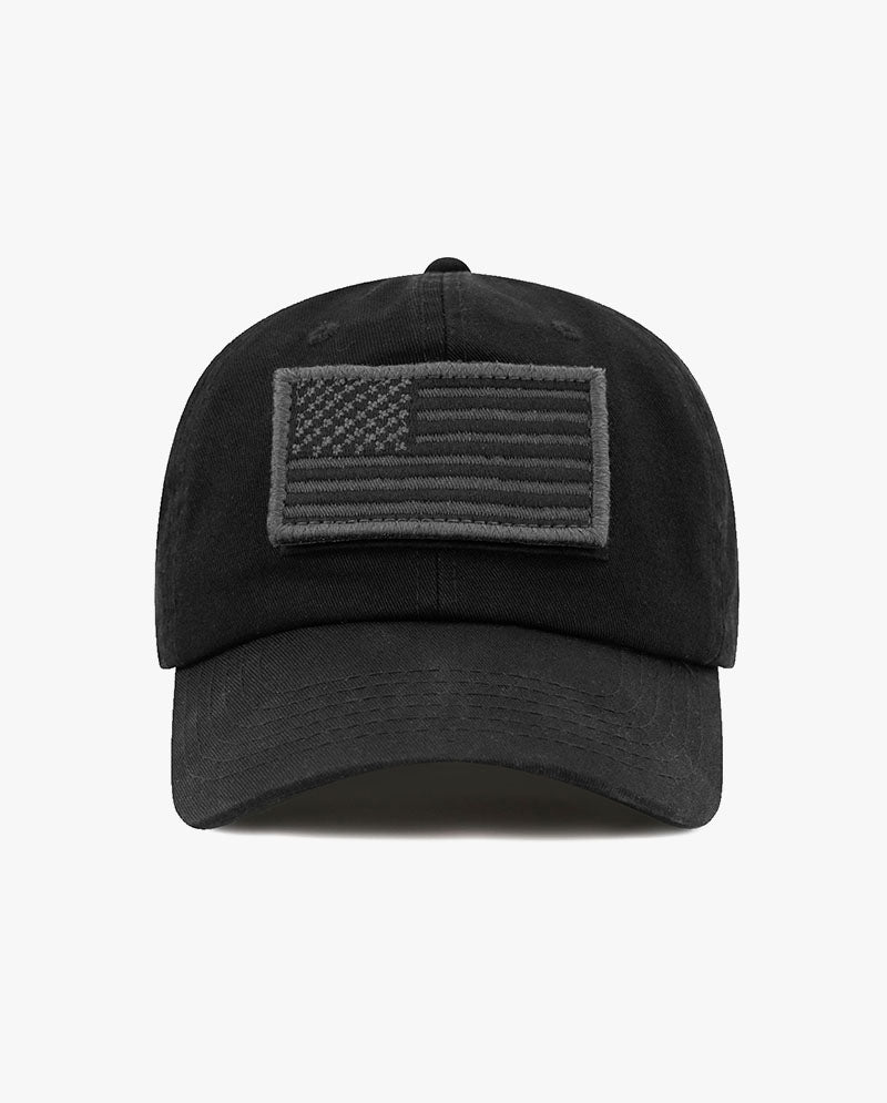 The Hat Depot - Cotton Low Profile USA flag Patch Baseball Cap