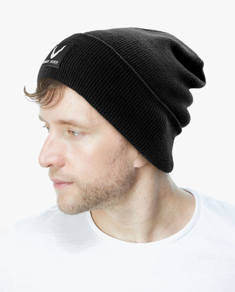 Black Horn - Made in USA Plain Beanie