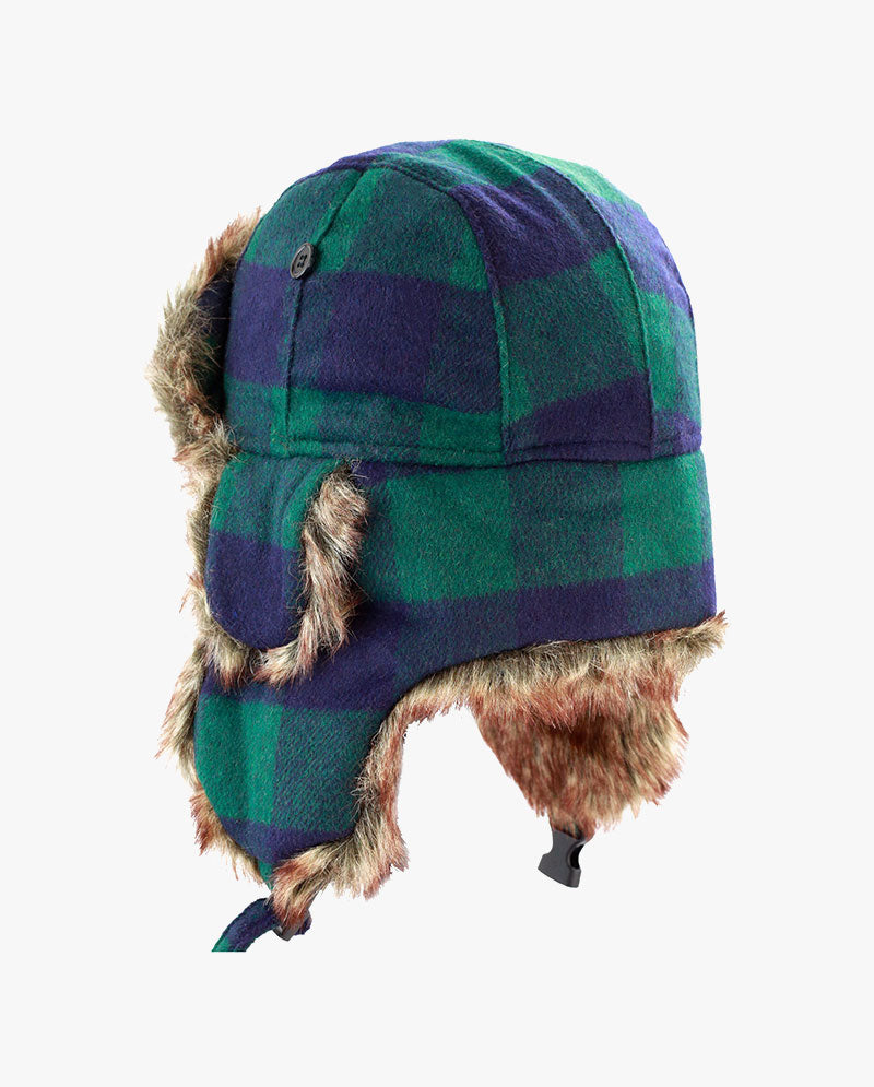 Image result for green plaid trapper hat