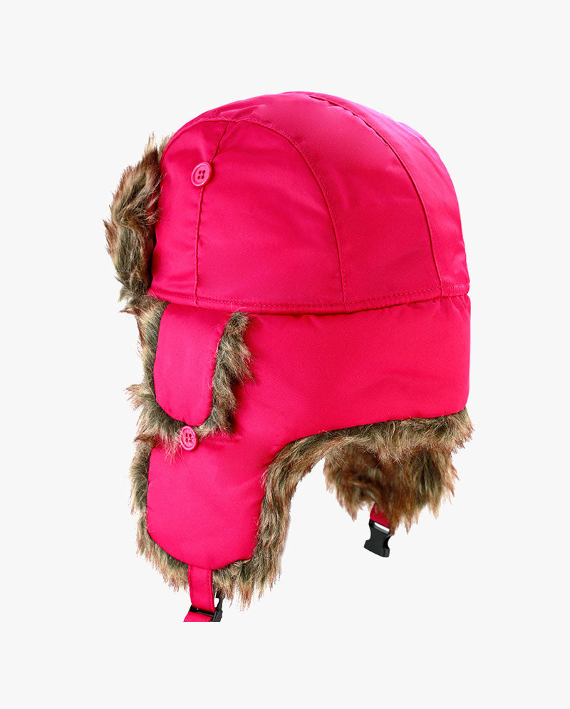 The Hat Depot - Plain Faux Fur Aviator Trapper