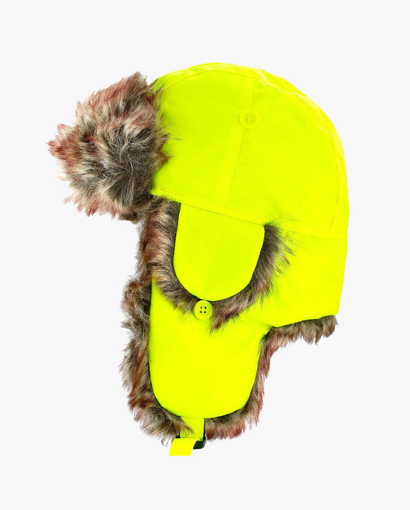 The Hat Depot - Plain Faux Fur Aviator Trapper