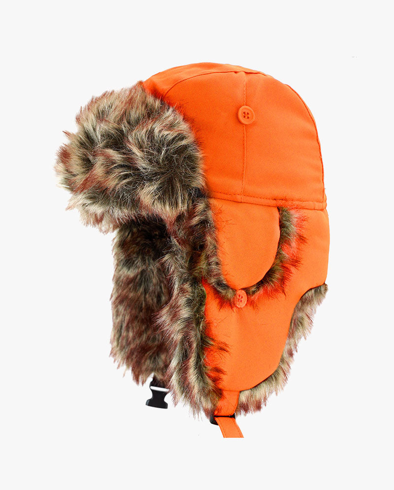 The Hat Depot - Plain Faux Fur Aviator Trapper